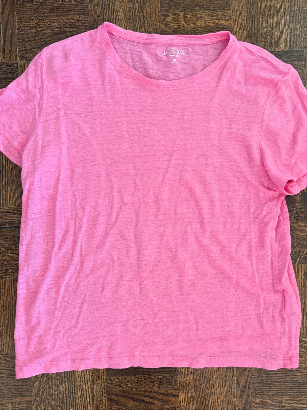 J. Crew linen Pink Crewneck Short-Sleeve Tee